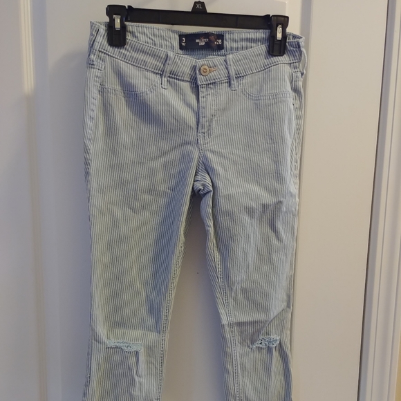 Hollister Denim - Hollister Engineer Striped Crop Jeans